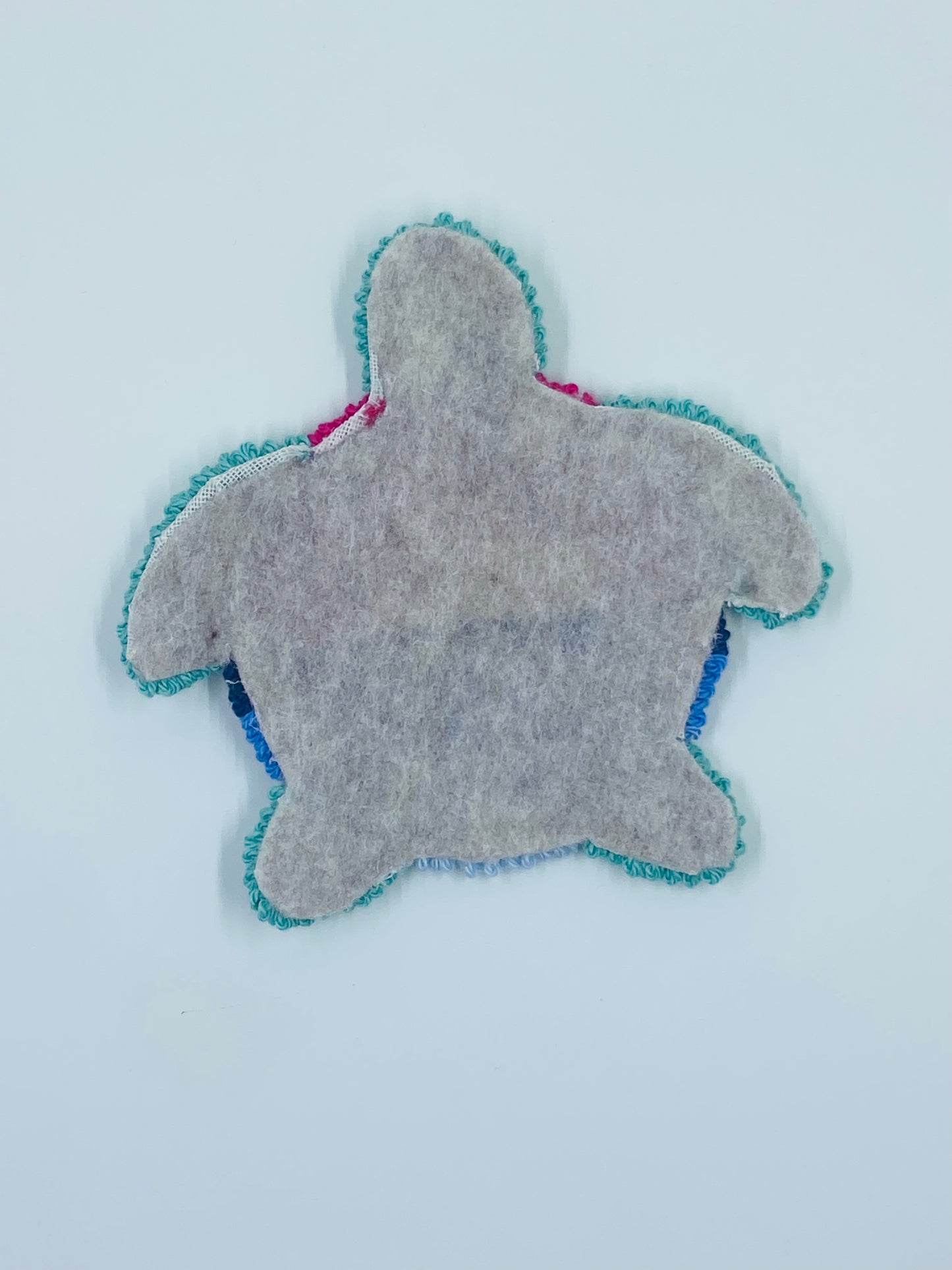 punch needle mug rug - sunset turtle