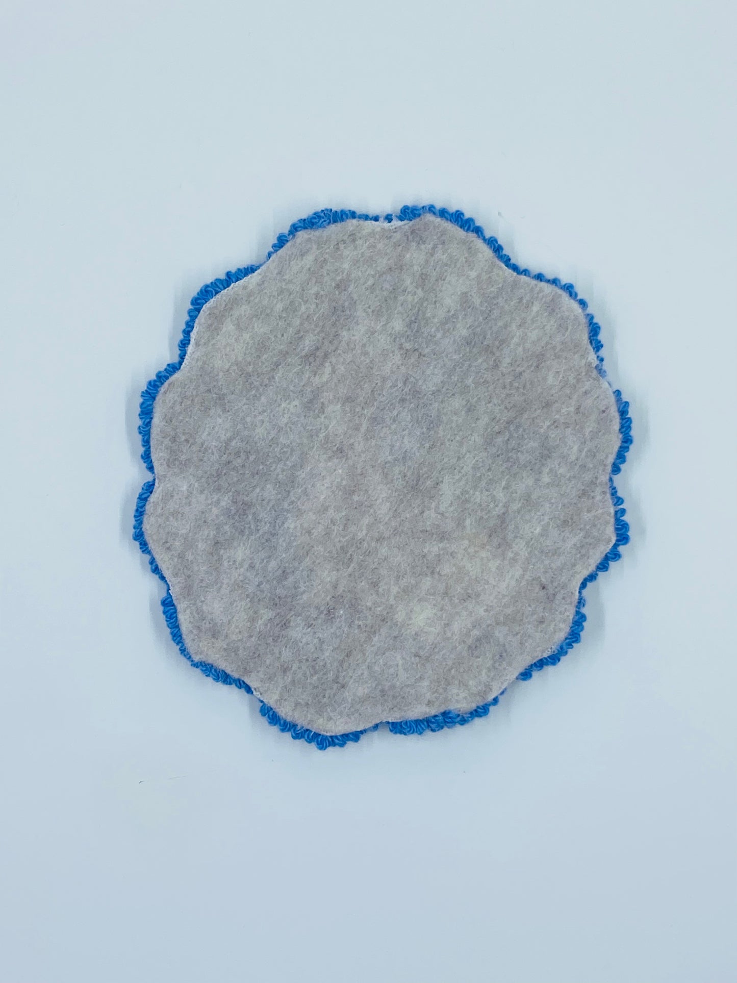 punch needle mug rug - blue goose