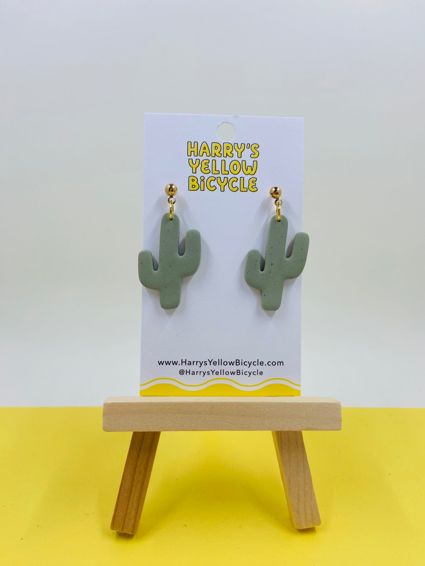 polymer clay earrings - cacti