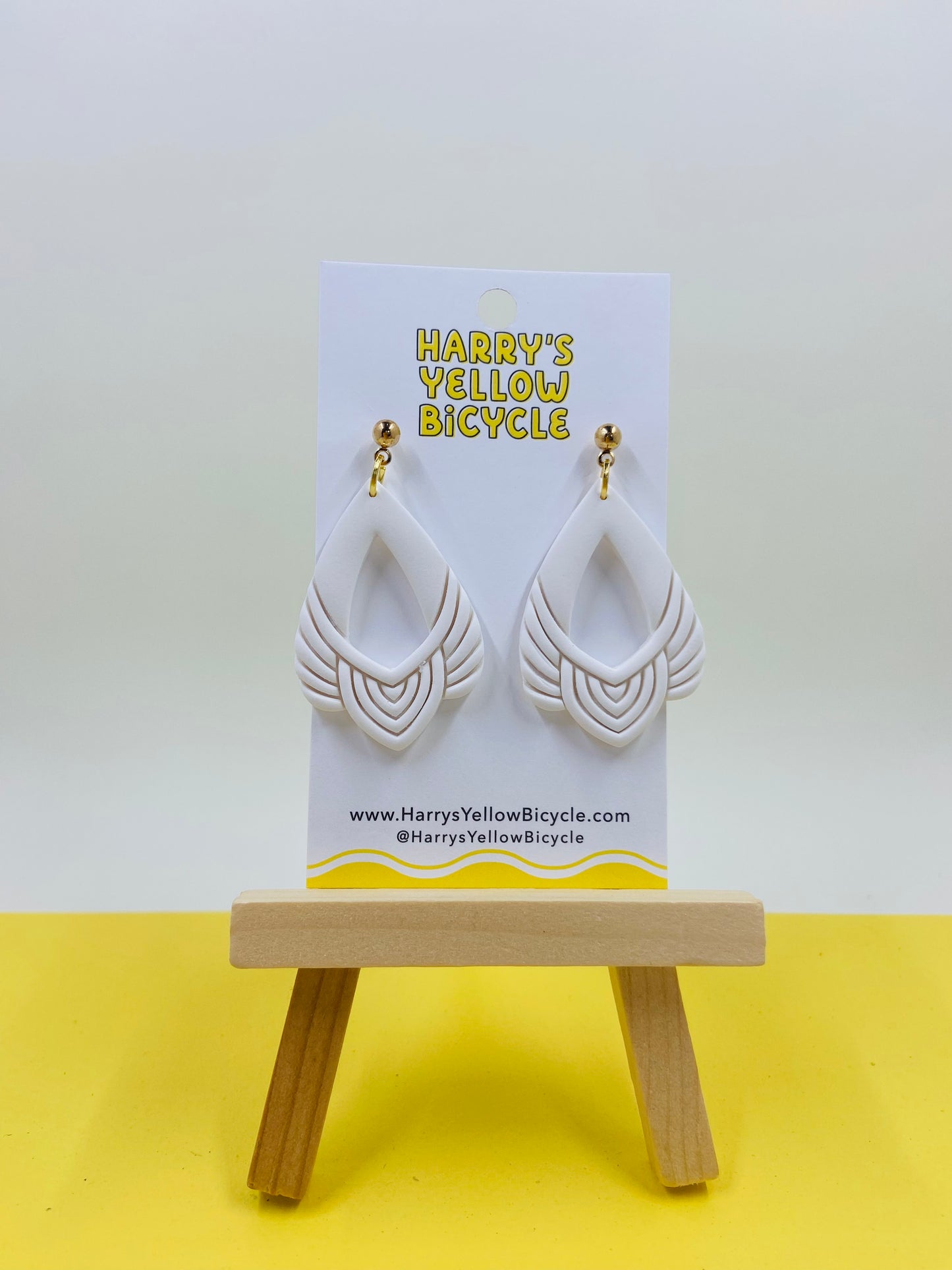 polymer clay earrings - white