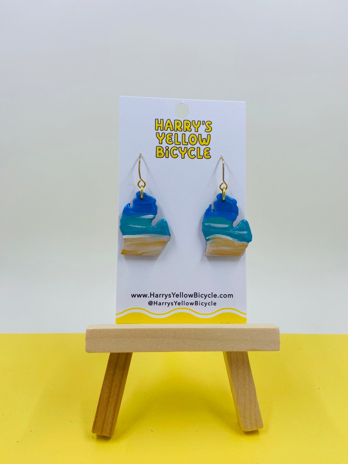 polymer clay earrings - beachy michigan wire