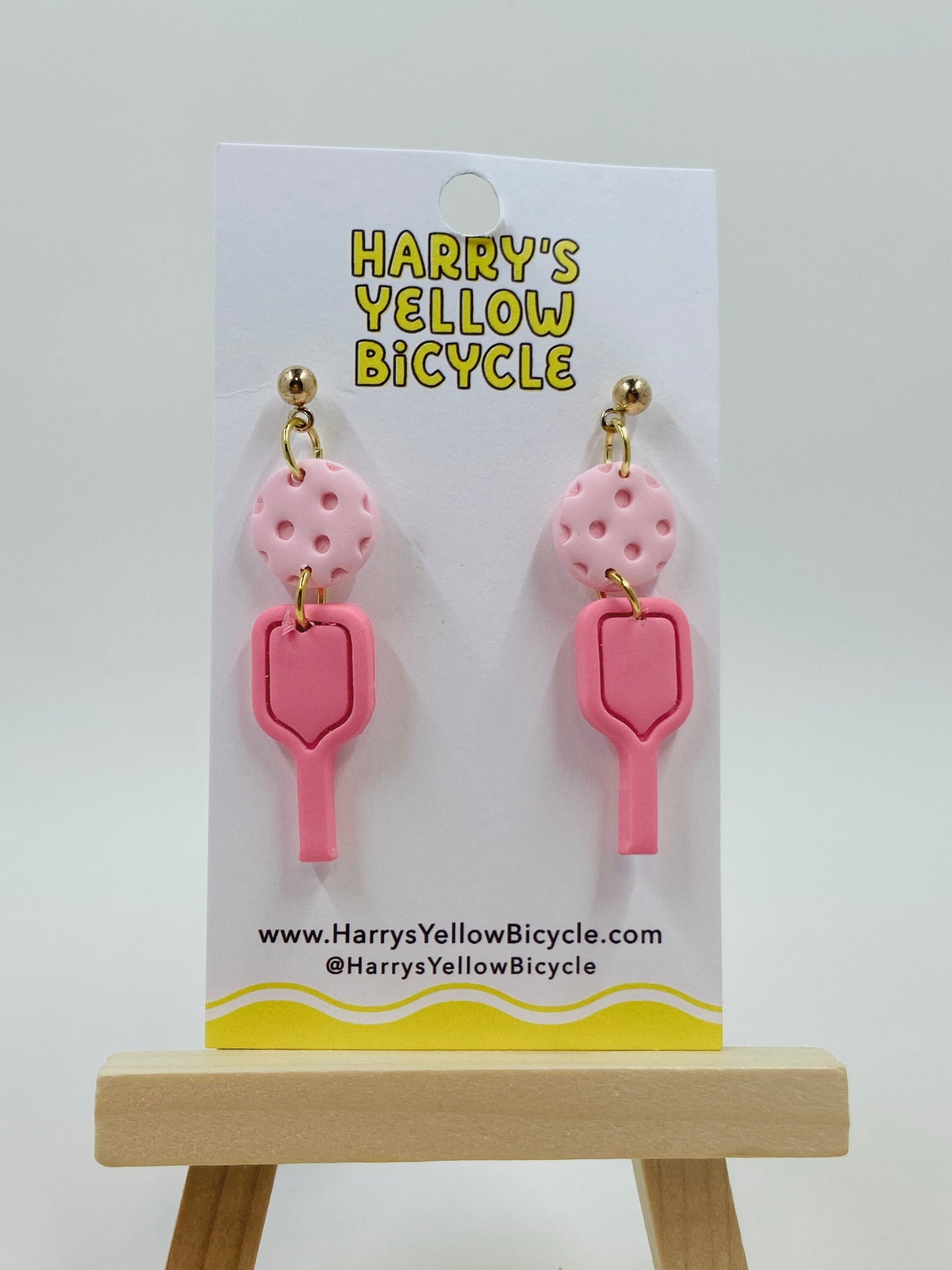 polymer clay earrings - pickle ball