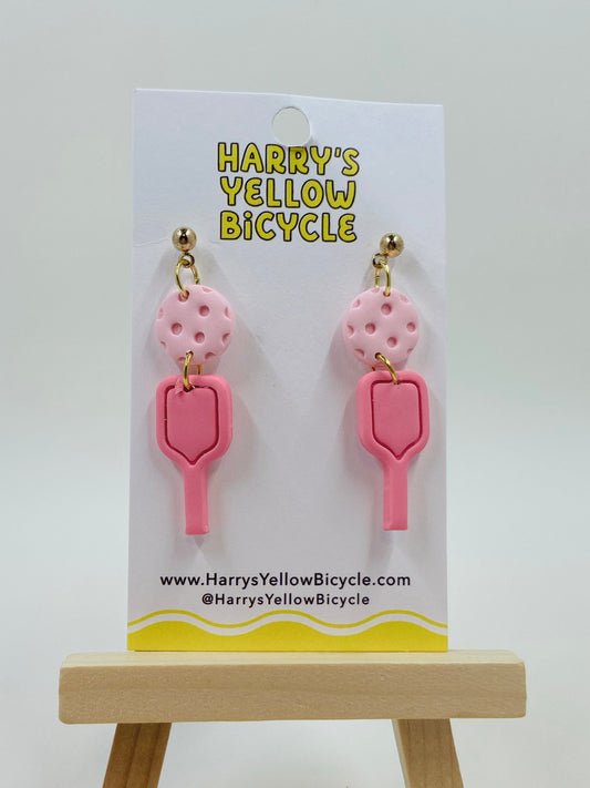 polymer clay earrings - pickle ball