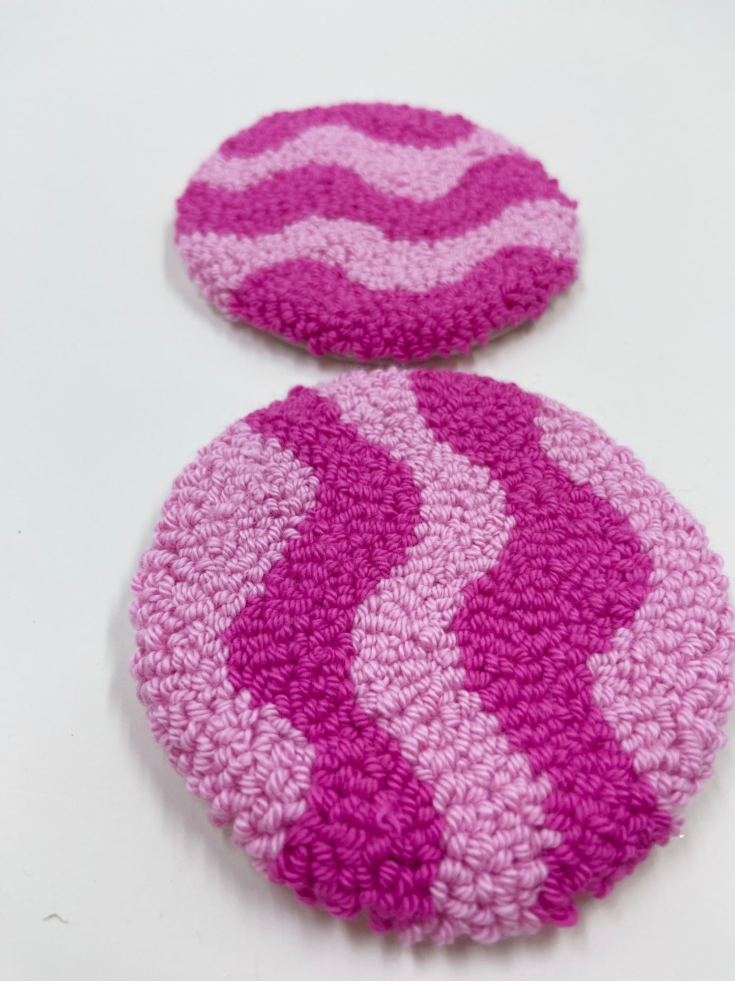 punch needle car coasters - 2 pack