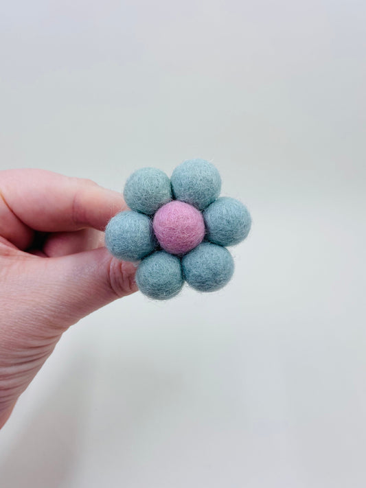 felted wool flower essential oil car vent clip