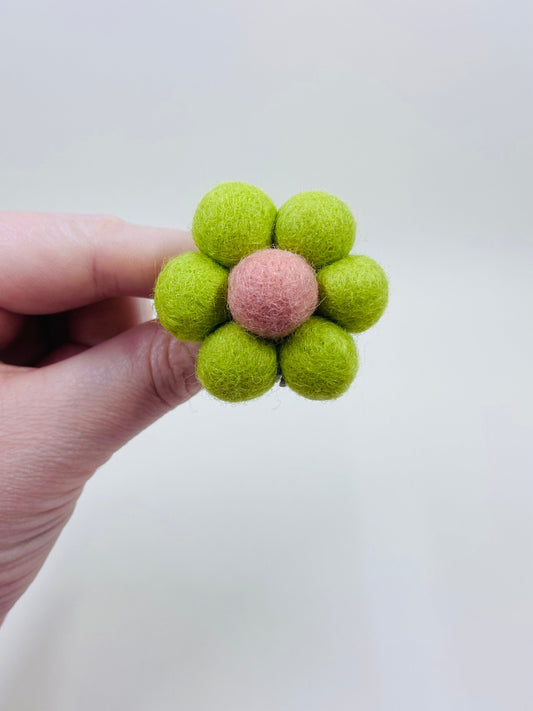 felted wool flower essential oil car vent clip