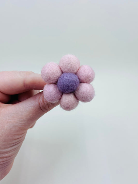 felted wool flower essential oil car vent clip