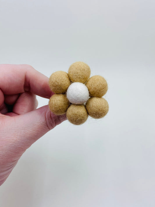 felted wool flower essential oil car vent clip