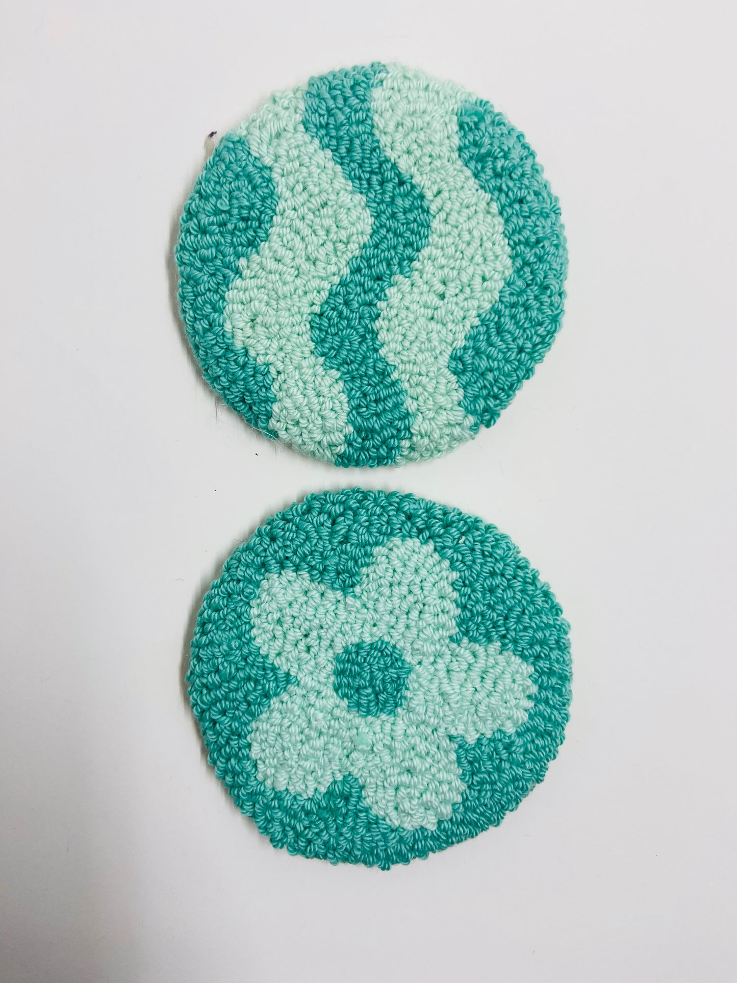 punch needle car coasters - 2 pack