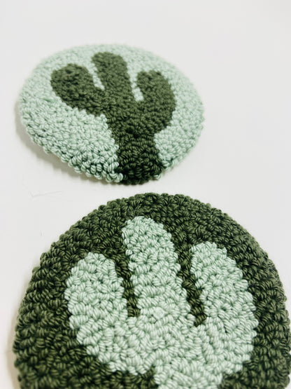 punch needle car coasters - 2 pack