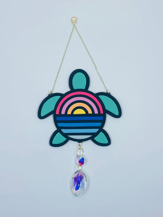 large suncatcher - sunset turtle