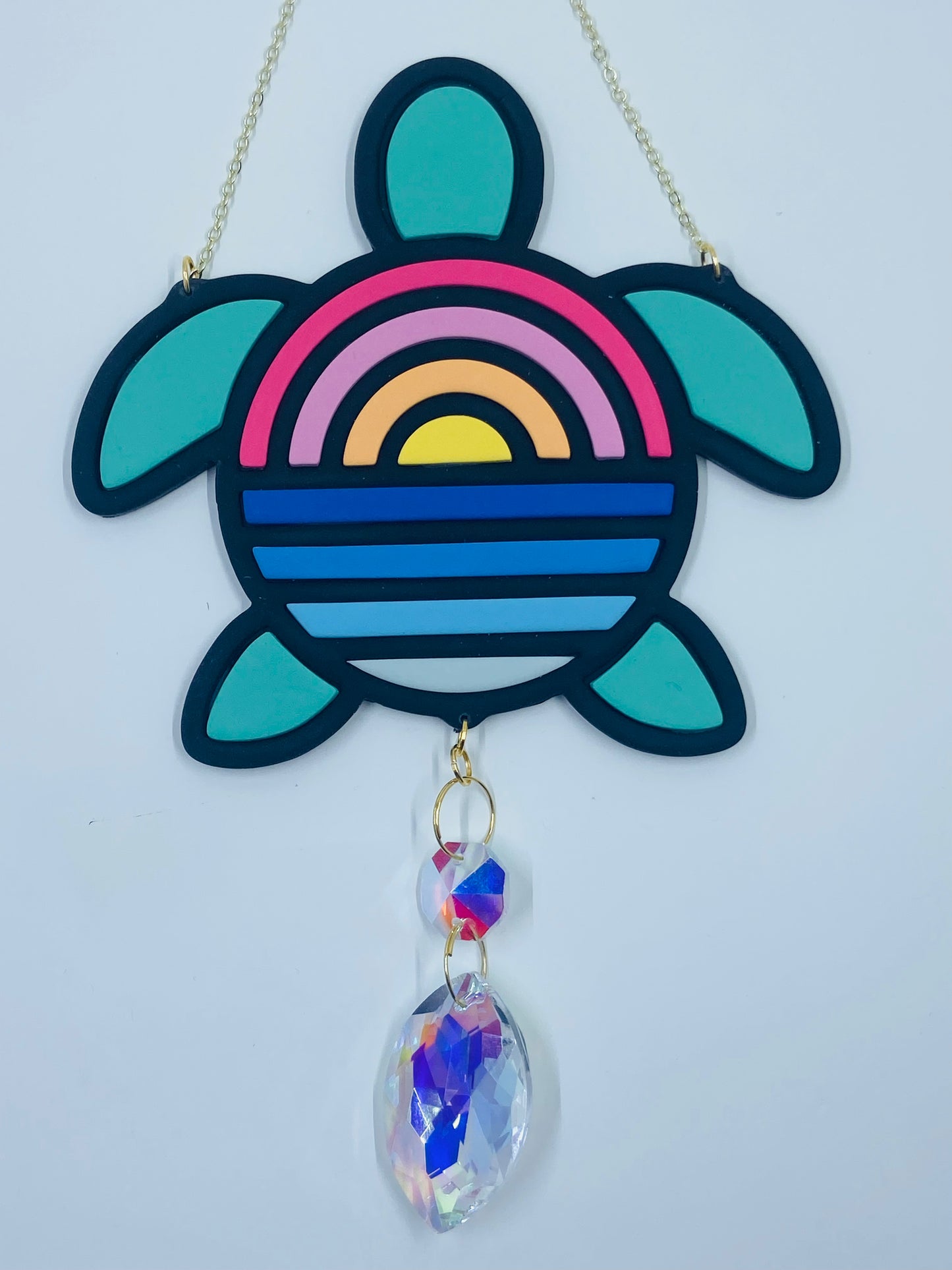 large suncatcher - sunset turtle