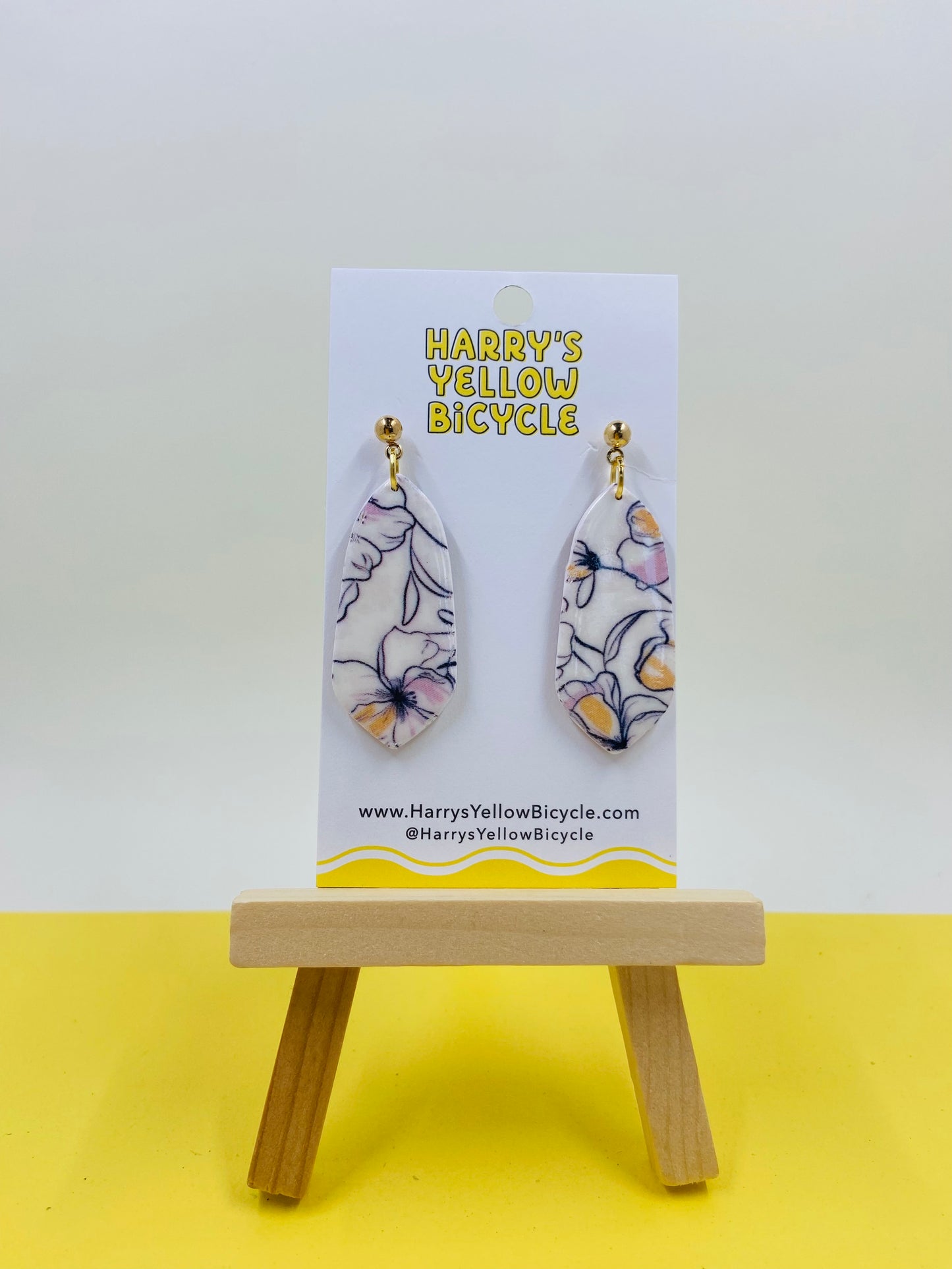 polymer clay earrings - floral print