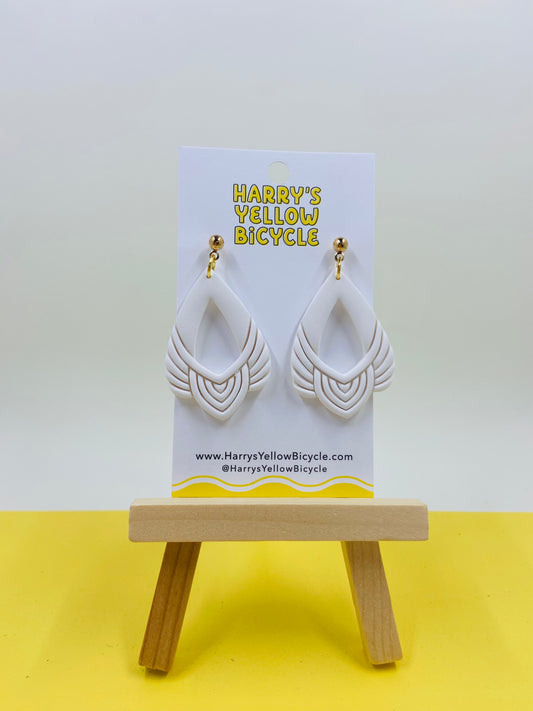 polymer clay earrings - white