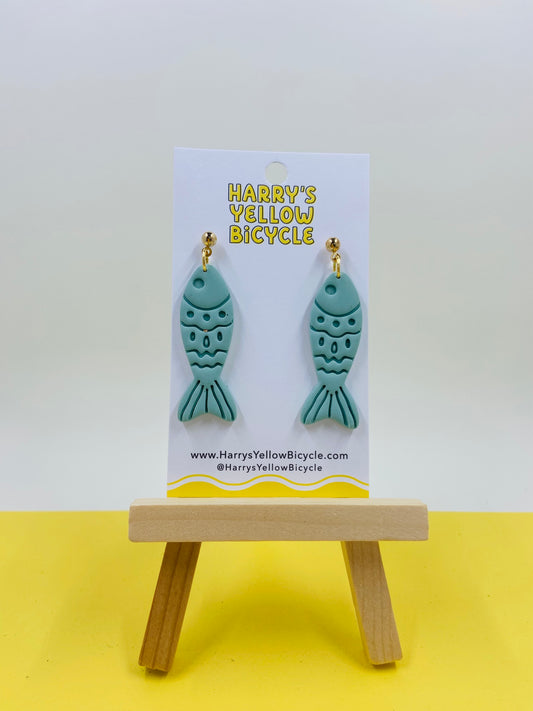 polymer clay earrings - fish