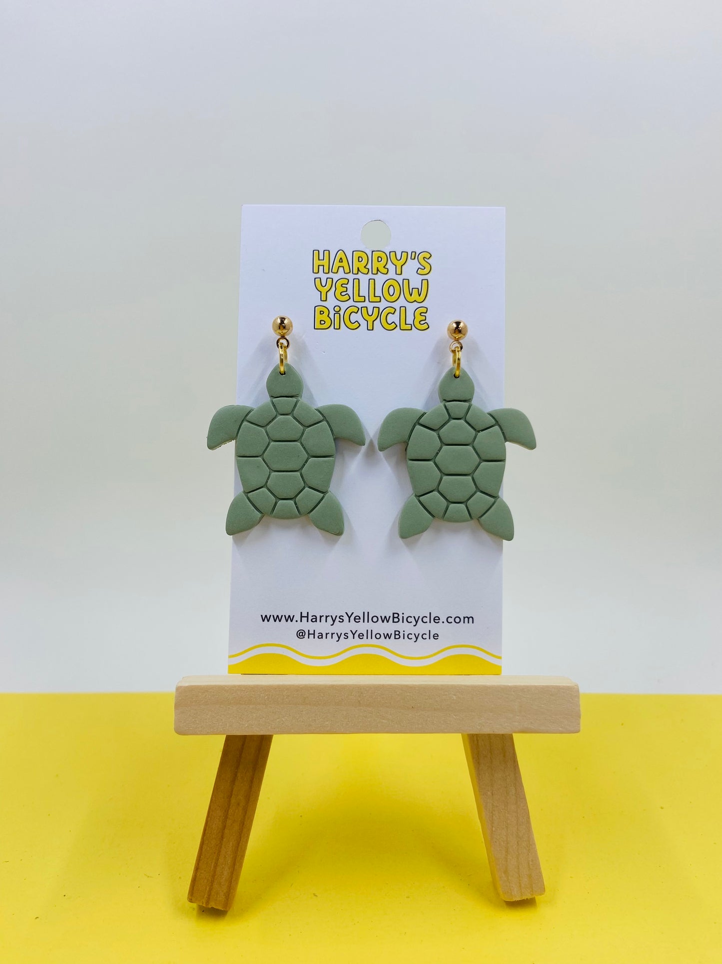 polymer clay earrings - turtles