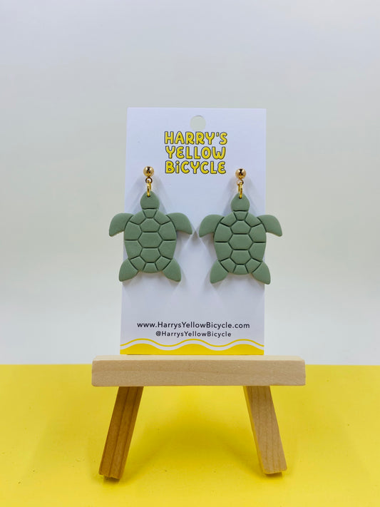 polymer clay earrings - turtles