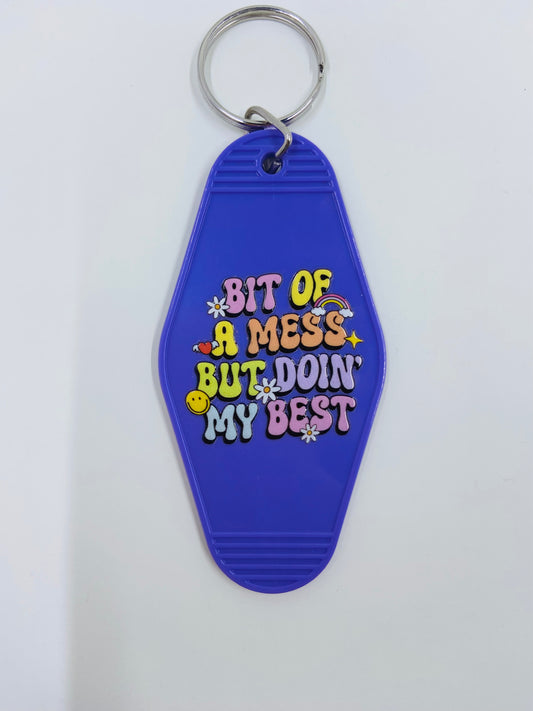 motel keychain - bit of a mess