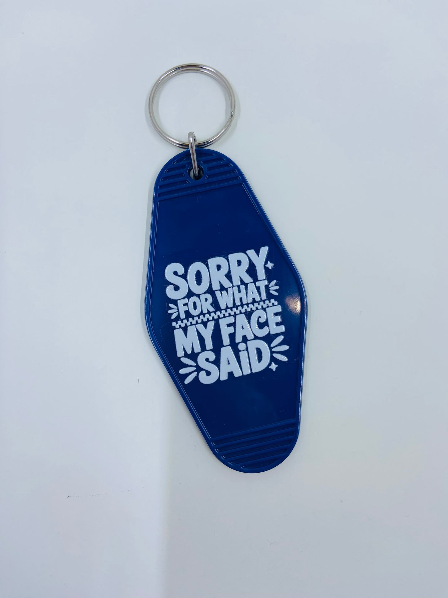 motel keychain - what my face said