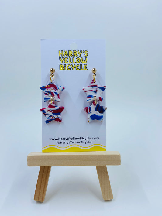 polymer clay earrings - forth of july