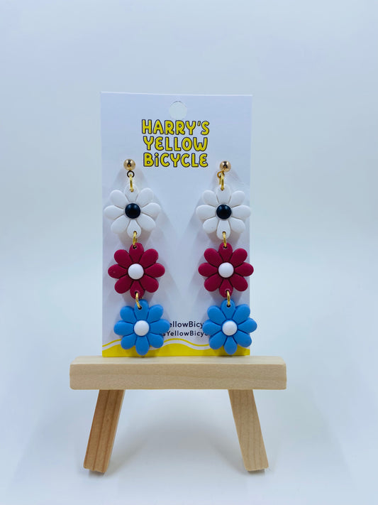 polymer clay earrings - forth of july