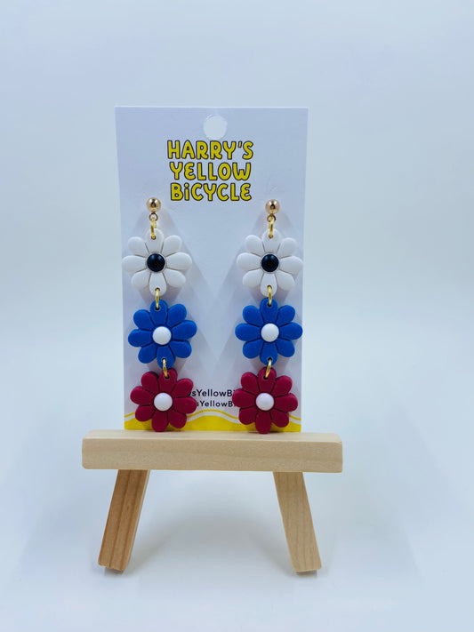 polymer clay earrings - forth of july