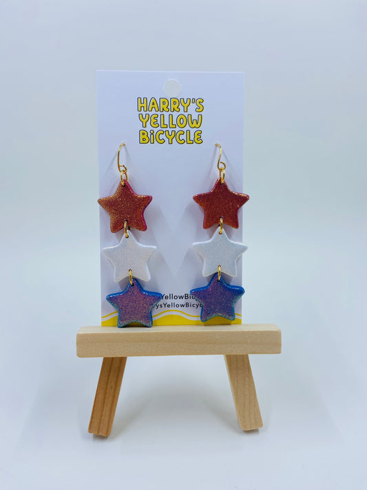 polymer clay earrings - forth of july